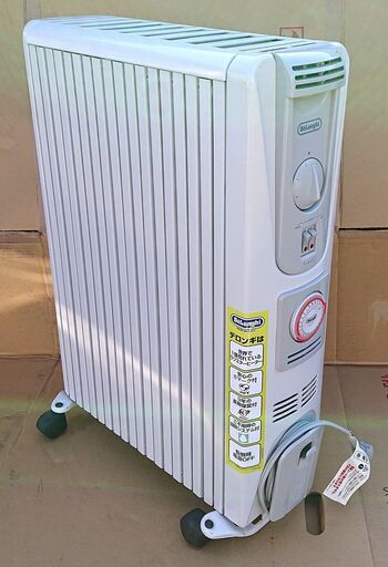 山口市、オイルヒーター￥330024時間入切タイマー9枚羽カバー付き美品