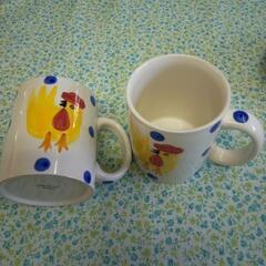 コーヒーカップ&ソーサーと『大きめ』マグカップ2個セットの画像