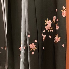 レディース袴　深緑　桜刺繍　美品　大学　卒業式の画像