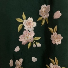 レディース袴　深緑　桜刺繍　美品　大学　卒業式の画像