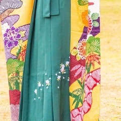 レディース袴　深緑　桜刺繍　美品　大学　卒業式