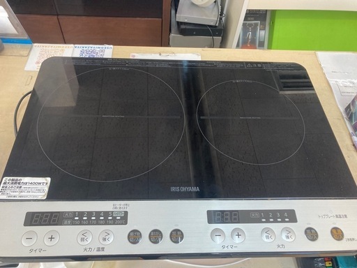 【SALE】アイリスオーヤマ IHクッキングヒーター 2口 IHコンロ 1400W 卓上 ブラック IHK-W12-B リサイクルショ