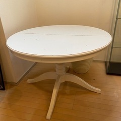 木製変形テーブル　机(円形)