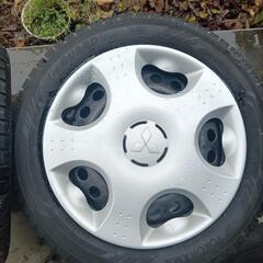 三菱アイミーブ　純正鉄ホイール　スタッドレスタイヤ４本セットの画像