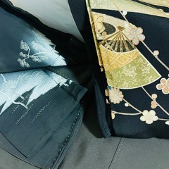 お着物 黒系 未使用含む 約23点　まとめ リメイクの画像