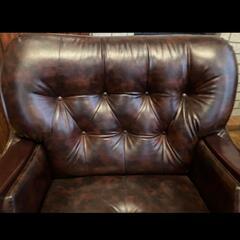 一人掛け 革ソファー 青栁の椅子