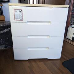 アイリスオーヤマ ウッドトップチェスト 幅73cm×4段 (ホワ...