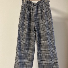 GU チェック　ワイドパンツ　130センチ