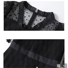 黒 シースルー袖 パーティードレスの画像