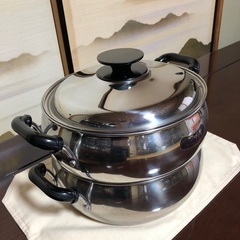 2段蒸し器　ステンレス製29センチの画像