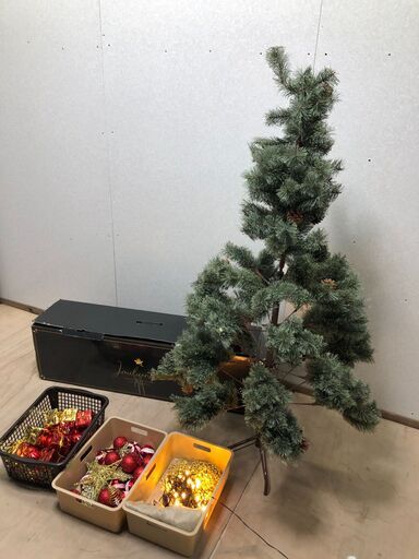 クリスマスツリー高さ150cm】【オーナメント、電飾付】【糸島市内 送料無料】1120-5