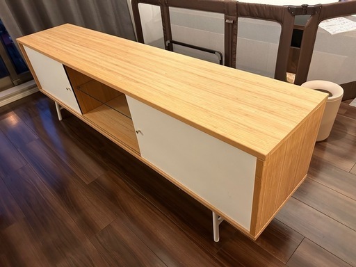 状態良好】IKEASVENARUM スヴェナルム テレビ台 引き戸付き, 竹