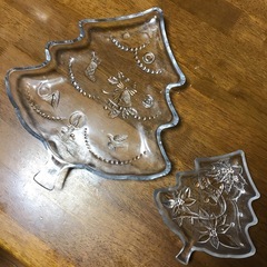 ガラス皿　クリスマス
