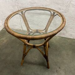 ラタン テーブル チェア セット 籐家具 ヴィンテージ 昭和レトロ