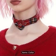 チェック ハート チョーカーの画像