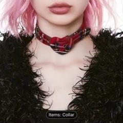 チェック ハート チョーカーの画像