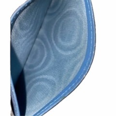PRADA プラダ　カードケース　ブルー×グレー×ゴールド金具の画像