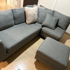 LOWYA ロウヤ カウチソファ コーナーソファ 3人掛け 4人掛け ソファー l字 ライトグレー