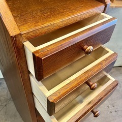 《売約済》【武蔵小山店】 ブルージュ HK-6201 オーク材 引出し ナローシェルフ 木製 シェルフ棚 カントリー アンティーク 調 引き出し ハイシェルフ スリム 隙間 スキマ 収納 英国 カントリースタイルの画像