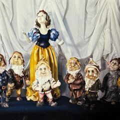 白雪姫と7人の小人（紙粘土細工）ハンドメイド