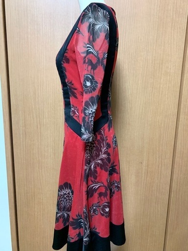 ヴィヴィアンタム VIVIENNE TAM 超豪華　赤色　ドレス　ワンピース　袖シースルー　フォーマル　サイズ0 