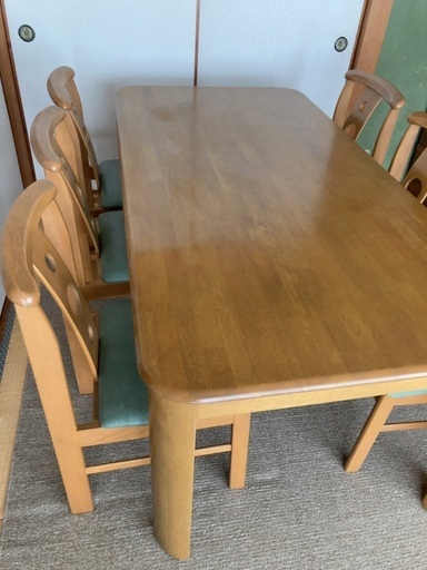 引き取り限定】ダイニングテーブル＆椅子6脚