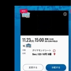 エスコン　ライブ　11/23 ２枚　ダイヤモンド