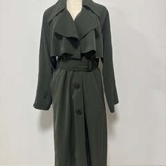 春秋　レディース　ロングコート　sサイズ　カーキ色