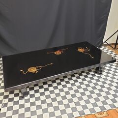 輪島塗 山本幸三郎作 座卓  古鏡の図 