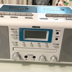 ジャンク　CDダブルラジカセ　マイク２本付き