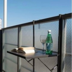 バルコニー用折りたたみテーブル 白の画像