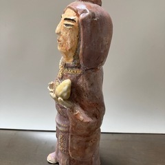 毘沙門天　七福神　　薩摩焼　置物　陶芸家作品　指の欠けあり　忠雲窯の画像