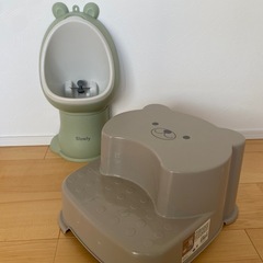 3COINS トイトレセット　男の子用便器　くまさん踏み台　おまる　