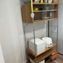 無印良品】ステンレスユニットシェルフ・オーク材・カップボードセット
