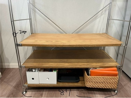 【無印良品】ステンレスユニットシェルフ・オーク材・カップボードセット