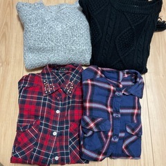レディース セーター 長袖 冬服 ロンT デニムシャツ チェックシャツ ボーダー H&M　　INGNIの画像