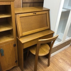 浜本工芸　ライティングデスク　引き出し・チェア付き　キズスレ有り...