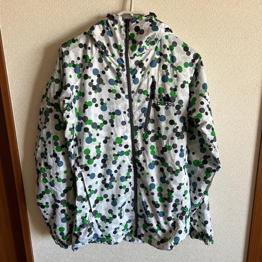 adidas ドット柄 フード付きジャケット　L