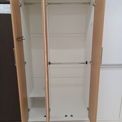 ★ジモティ割あり★ マルミツ ワードローブ ライトブラウン W100.3×D54.5×H190.6 クリーニング済み TC6084の画像