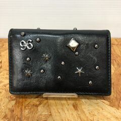 【A87】レザーカードケース JIMMY CHOO  スタースタッズ