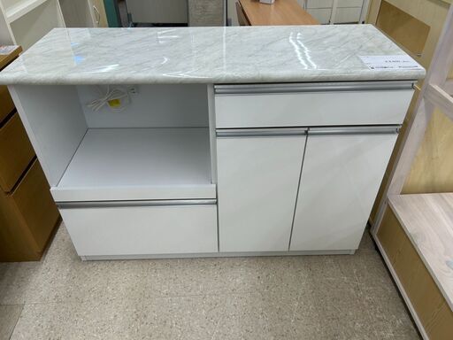 ★ジモティ割あり★ ディーノ レンジ台 白 H85.4×D44.5×W118.8 クリーニング済み TJ9830
