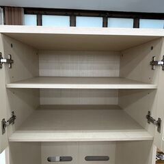 ★ジモティ割あり★  食器棚 白 H180×D45×W59 クリーニング済み TJ9831の画像