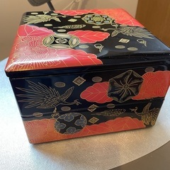 漆塗り　２段重箱　