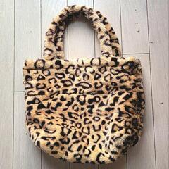 【中古品】バッグ　手提げ　レオパード　フリース　ぼあぼあの画像
