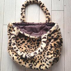 【中古品】バッグ　手提げ　レオパード　フリース　ぼあぼあ