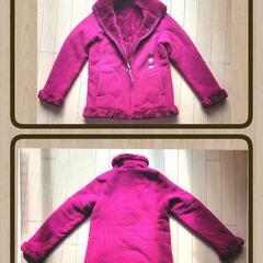 【新品・未使用】UNIQLO　フリース　リバーシブル　2Way　あったかい　Sサイズ　赤紫の画像