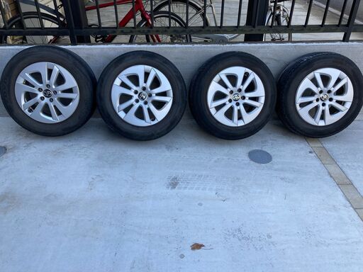 アルミホイール+ホイールキャップ（古タイヤ付き） 4本　プリウス50　195/65R15　引き取限定