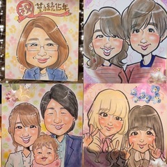 似顔絵 オーダー 色紙 ハンドメイド