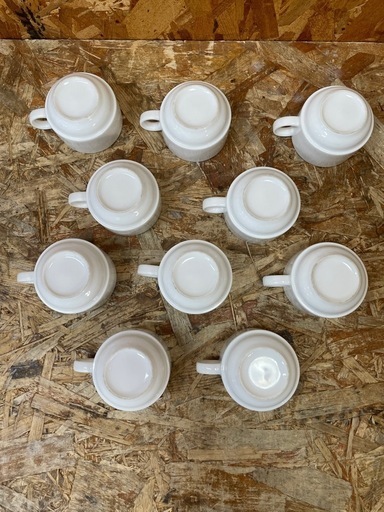 C(6812)①白いコップ 10個セット コーヒーカップ ティーカップ マグカップ 洋食器 食器 飲食店 喫茶店 業務用 店舗用 中古品