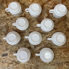 C(6812)①白いコップ 10個セット コーヒーカップ ティーカップ マグカップ 洋食器 食器 飲食店 喫茶店 業務用 店舗用 中古品の画像
